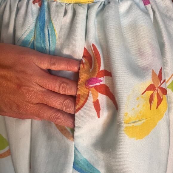 Vtg 50s Rayon Novelty Fruit Print Coquette Girly Knee Length Circle Skirt XXS - Picture 6 of 6